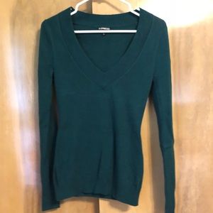 Teal V Neck Express Sweater